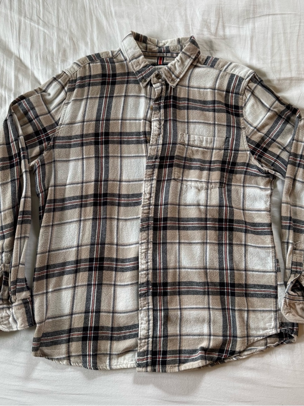 Denim & Flower Cream and Black Plaid Button-Down Shirt